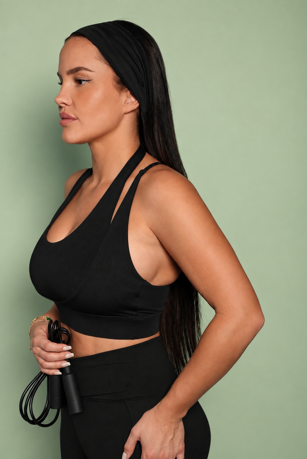 Ultimate Support Bra noir, vue de face
